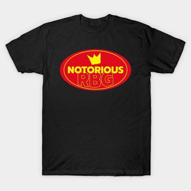 Notorious RBG Yellow Red T-Shirt by RyanF